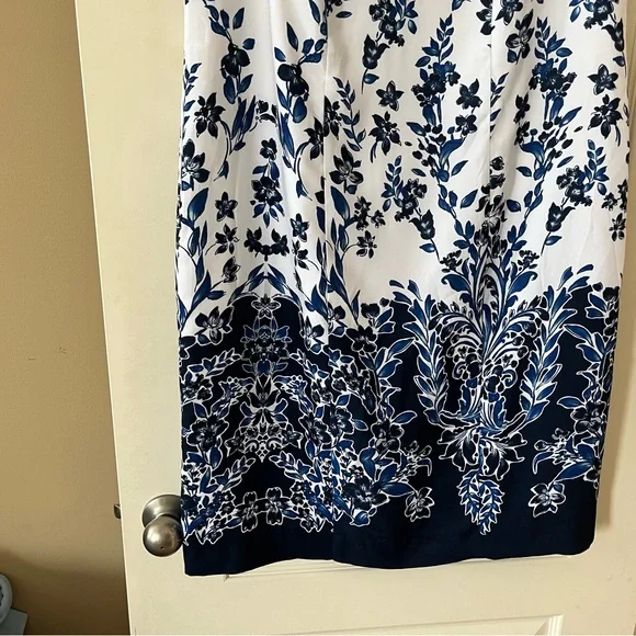 Jessica London Floral Sleeveless Dress - White and Blue Women’s Size 16W - Picture 3 of 16